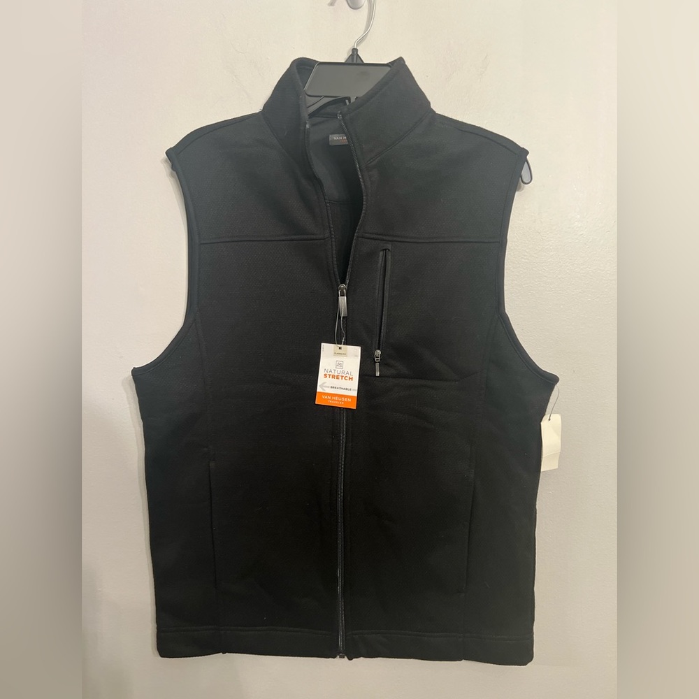 Van Heusen Men's‎ Traveler Vest  Black Natural Stretch Breathable  Size S NWT